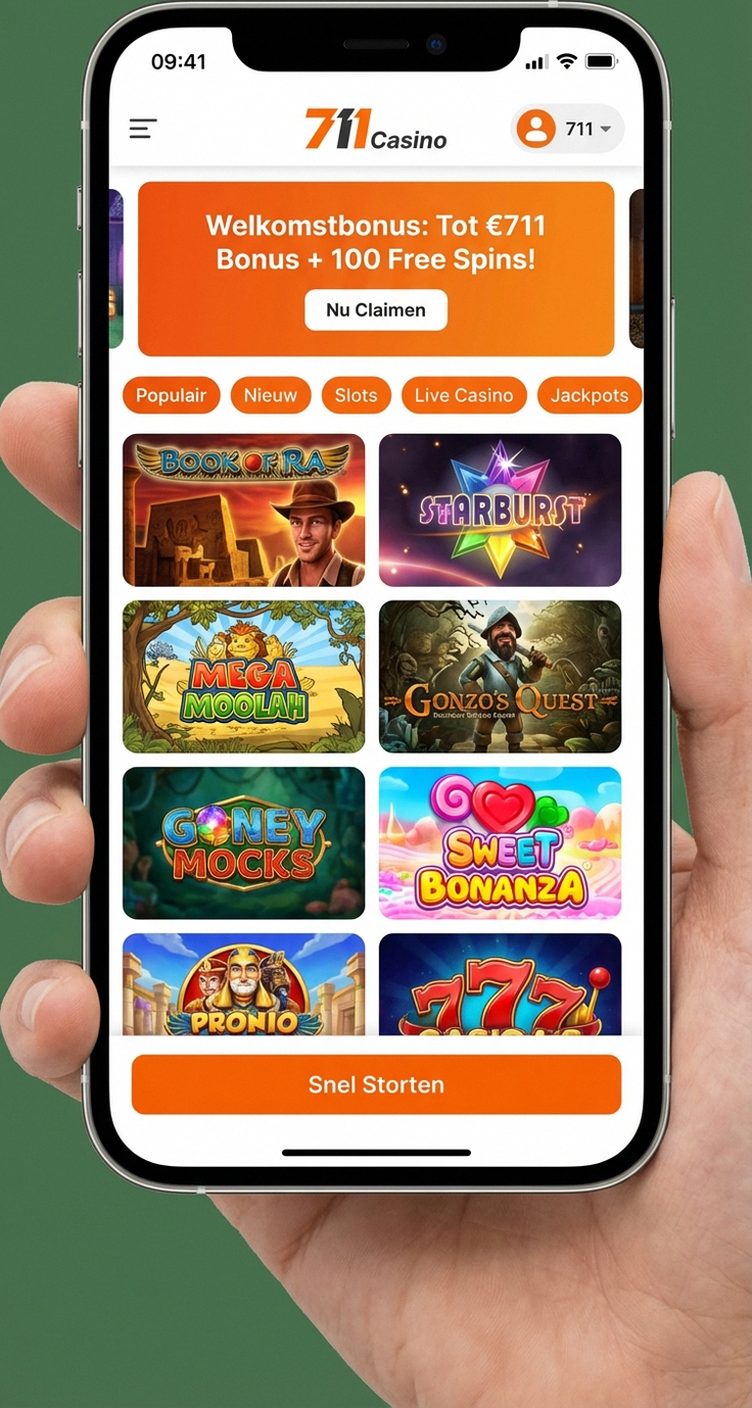 711 Casino mobiele lobby screenshot